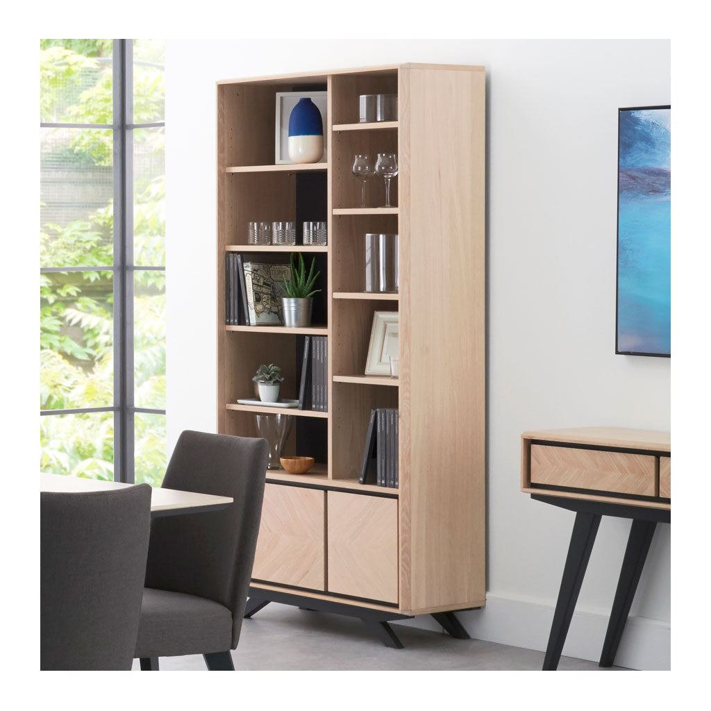 Archer Modern Scandinavian Wooden Oak Bookcase