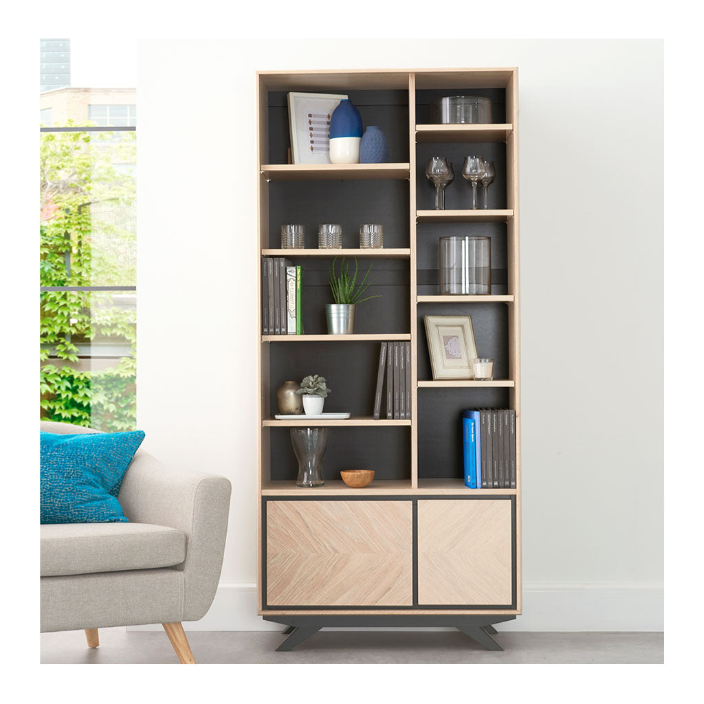 Archer Modern Scandinavian Wooden Oak Bookcase