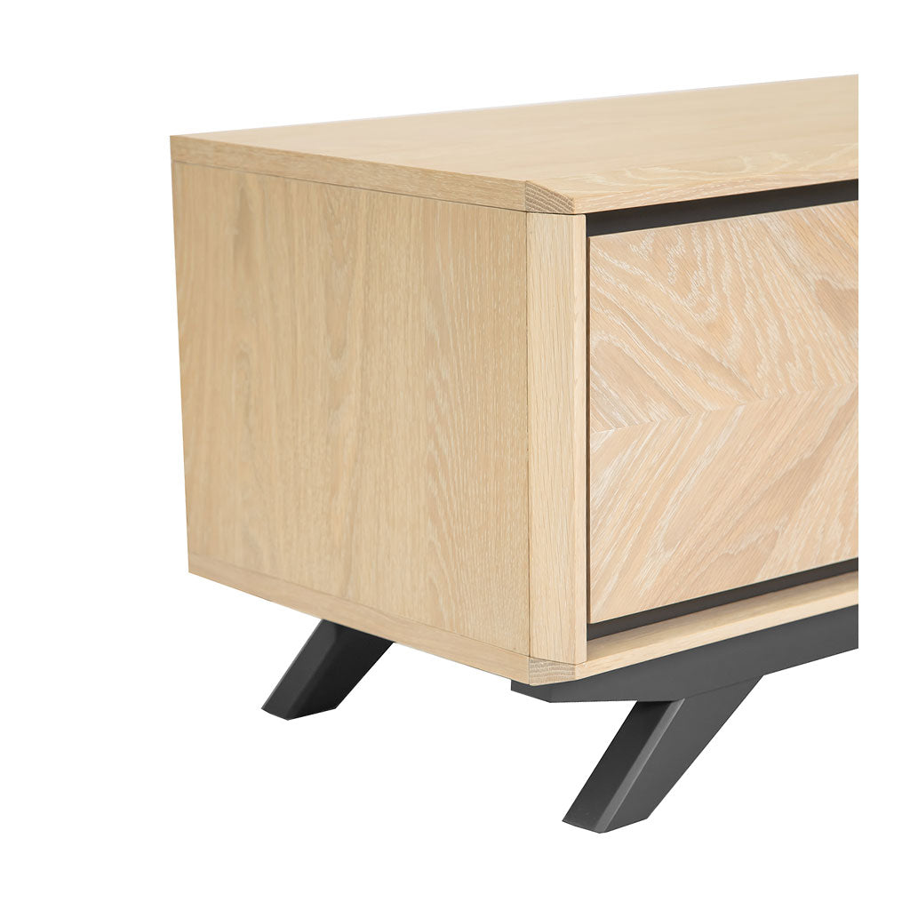Archer Modern Scandinavian Wooden Oak Entertainment Unit