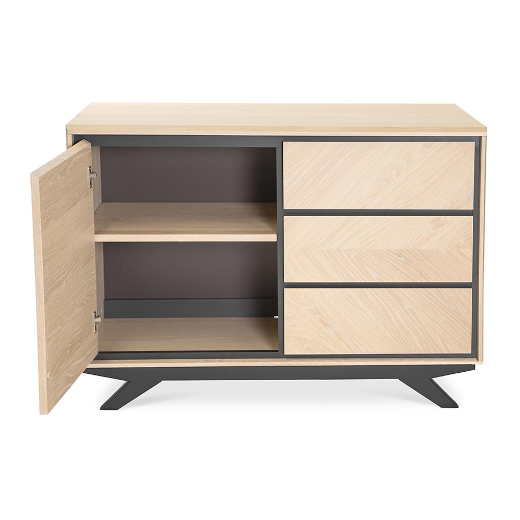 Archer Modern Scandinavian Wooden Oak Sideboard INTERIOR SECRETS  DT2011-VN Helga Narrow Sideboard and Buffet