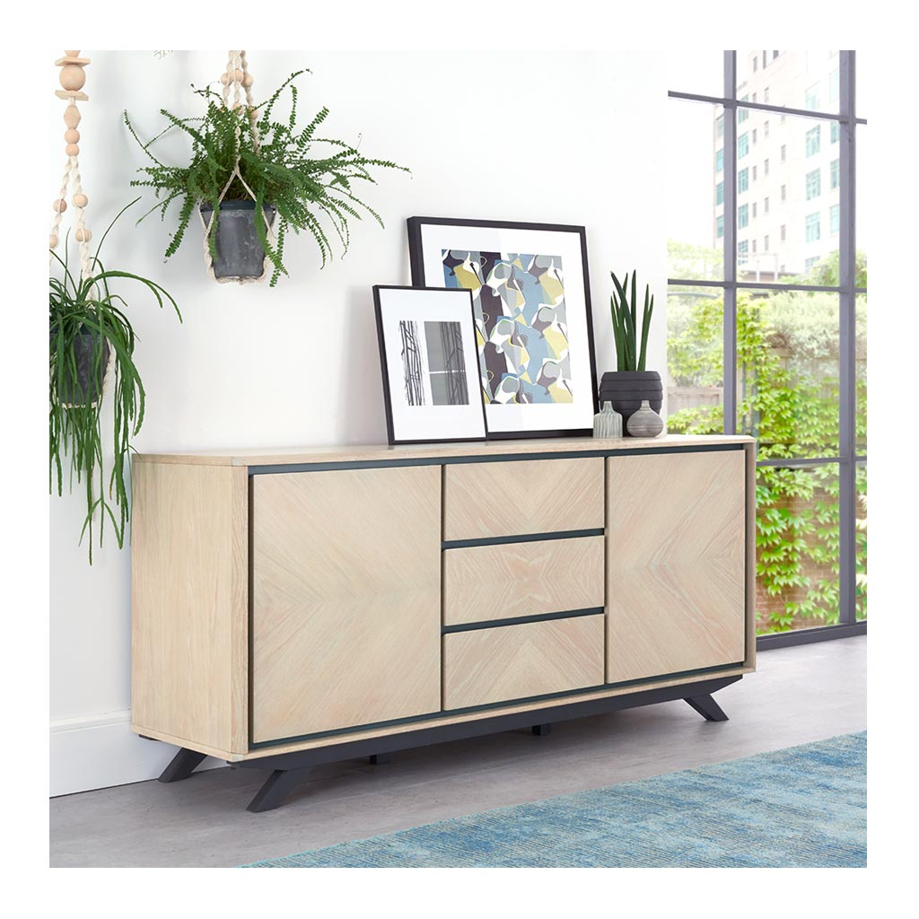 Archer Modern Scandinavian Wooden Oak Sideboard INTERIOR SECRETS  DT2260-VN Helga Wide Sideboard And Buffet
