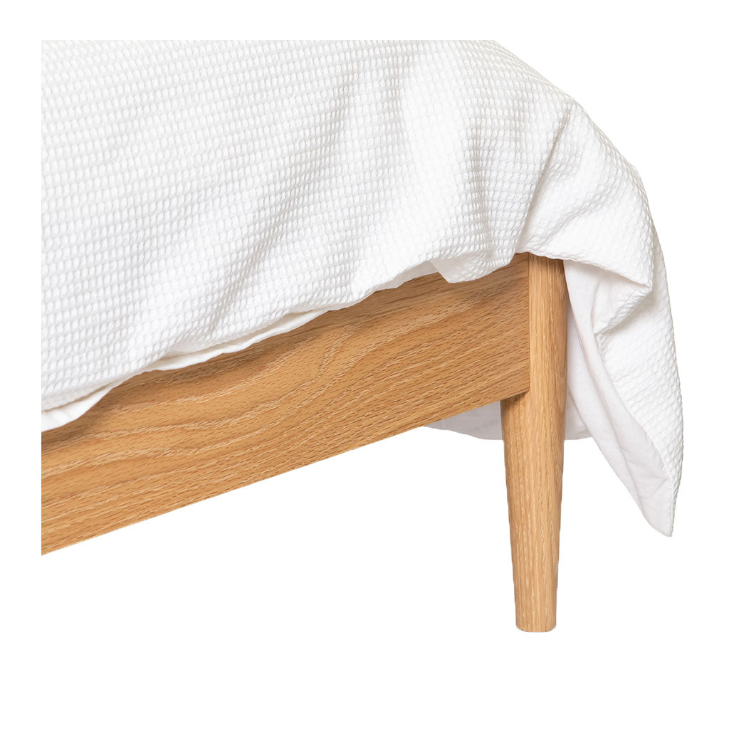 Celia-Danish Scandinavian Wooden Oak Fabric Upholstered King Bed