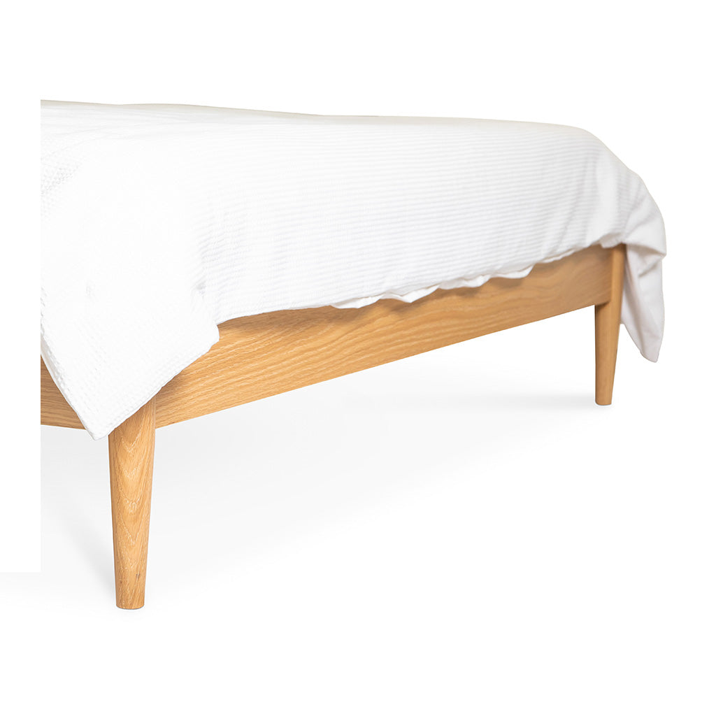 Celia-Danish Scandinavian Wooden Oak Fabric Upholstered King Bed
