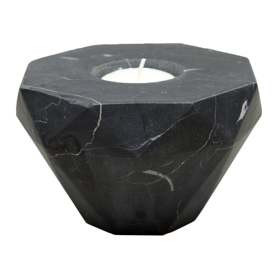 Decor Sounds Like Home Elementer flip marble candle holder, black DFH2177