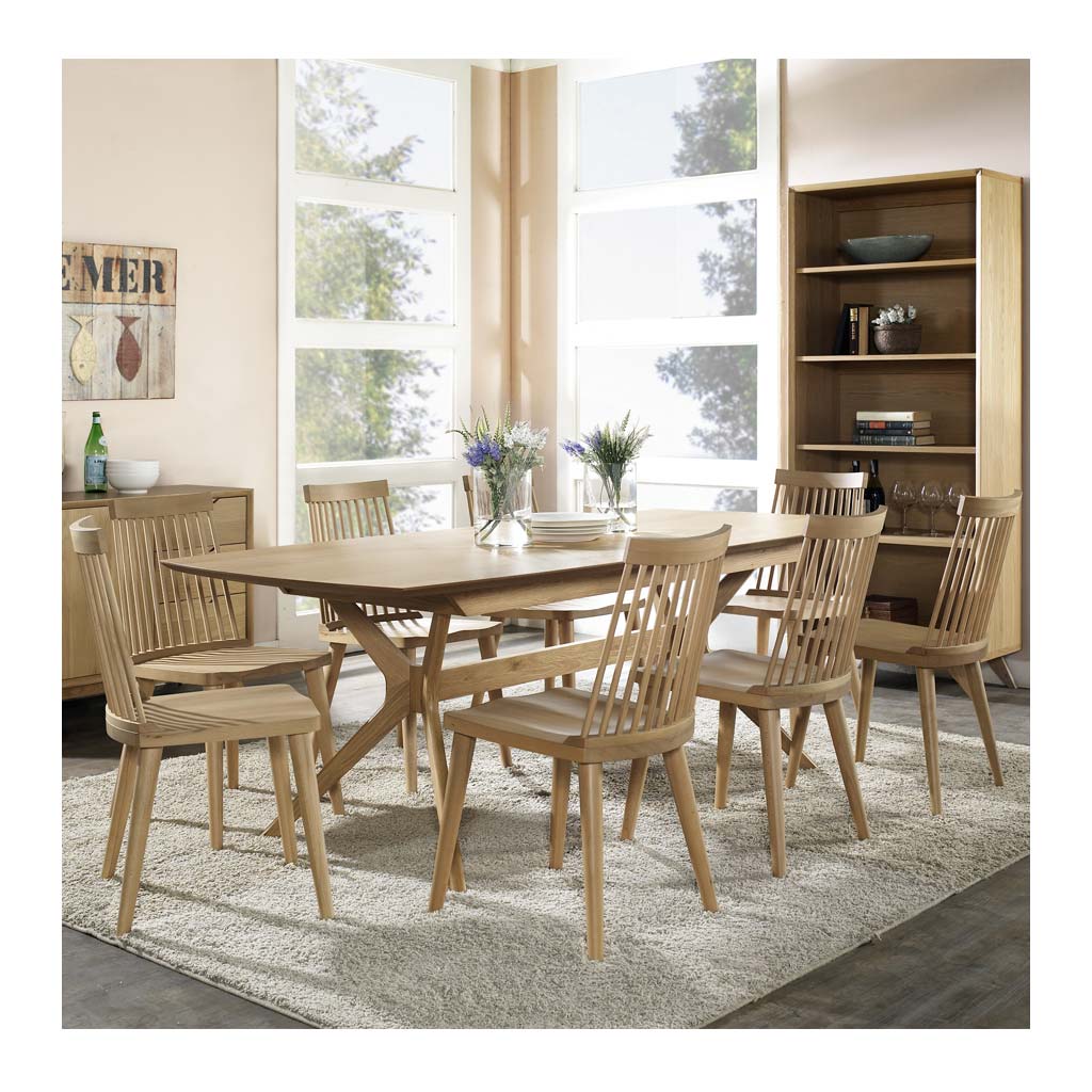 Elsa Scandinavian Wooden European Beech Spindle Dining Chair INTERIOR SECRETS DC790-VN Miles Spindle Back Dining Chair