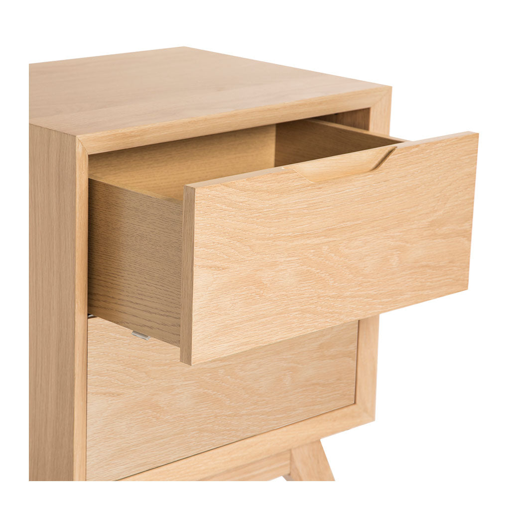 Erika Scandinavian Wooden Oak Bedside Table with 2 Drawers INTERIOR SECRETS  CF865-VN Nora Scandinavian 2 Drawer Wooden Bedside Table, MATT BLATT  Fleetwood Bedside Table