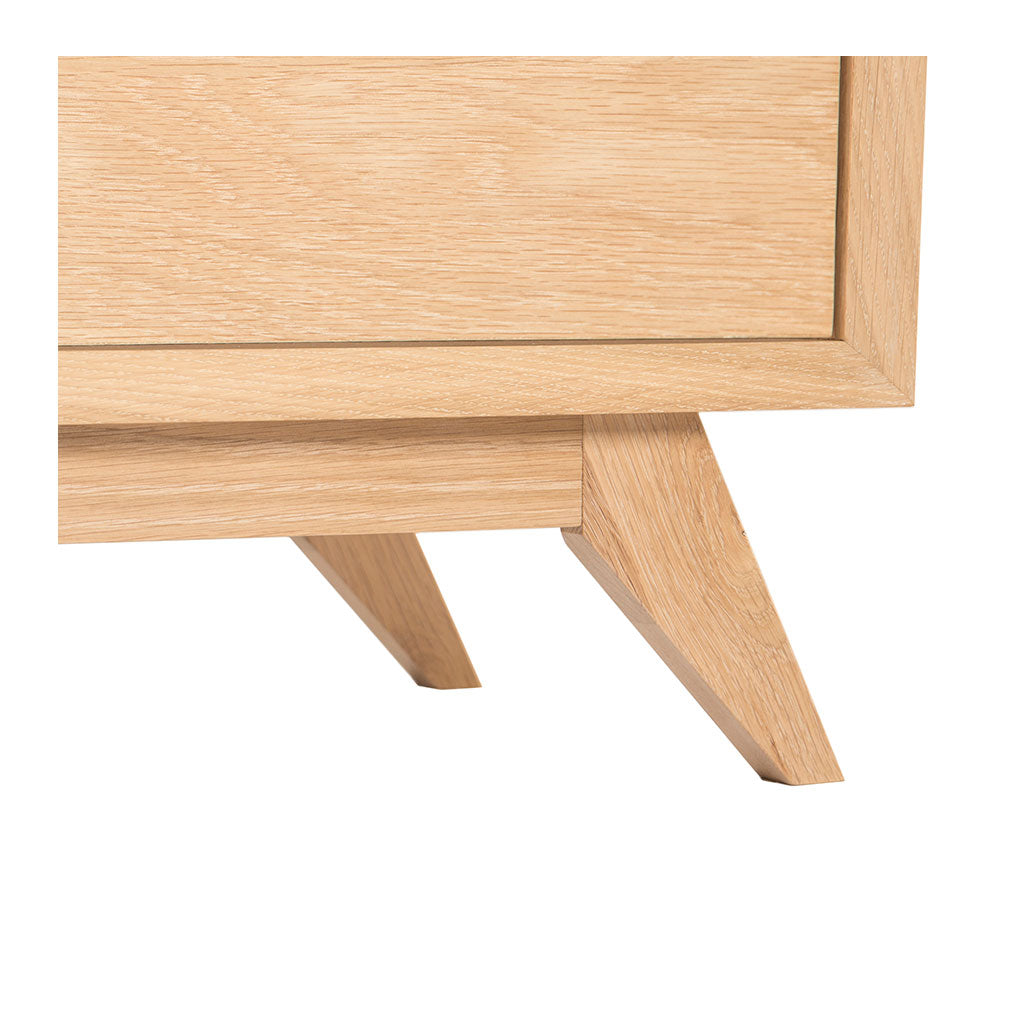 Erika Scandinavian Wooden Oak Bedside Table with 2 Drawers INTERIOR SECRETS  CF865-VN Nora Scandinavian 2 Drawer Wooden Bedside Table, MATT BLATT  Fleetwood Bedside Table