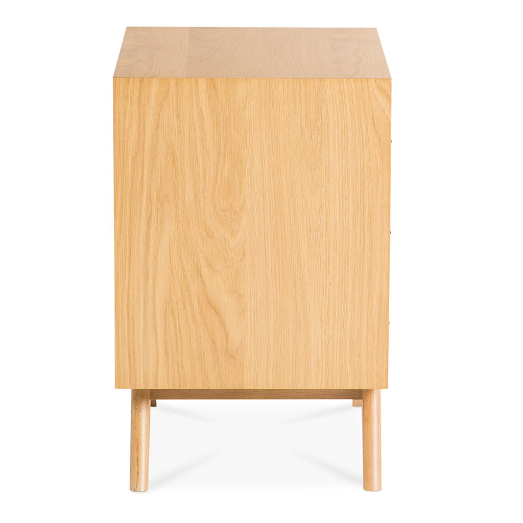 Erika Scandinavian Wooden Oak Bedside Table with 2 Drawers INTERIOR SECRETS  CF865-VN Nora Scandinavian 2 Drawer Wooden Bedside Table, MATT BLATT  Fleetwood Bedside Table