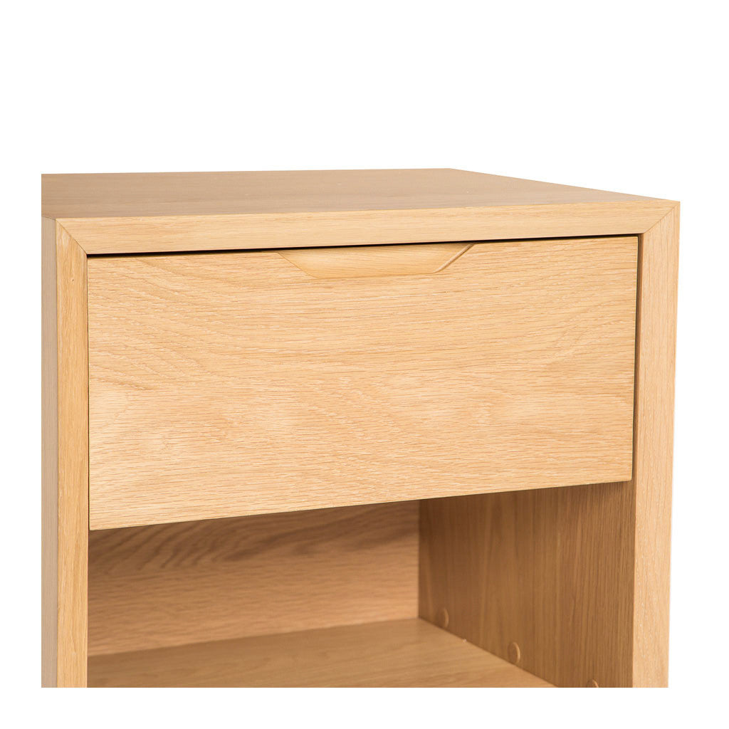 Erika Scandinavian Wooden Oak Bedside Table with Drawer INTERIOR SECRETS  CF860-VN Nora Scandinavian Lamp Side Table - Natural