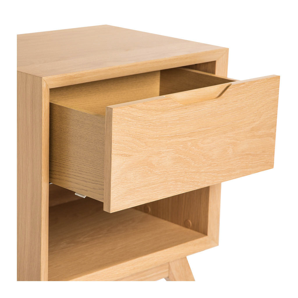 Erika Scandinavian Wooden Oak Bedside Table with Drawer INTERIOR SECRETS  CF860-VN Nora Scandinavian Lamp Side Table - Natural