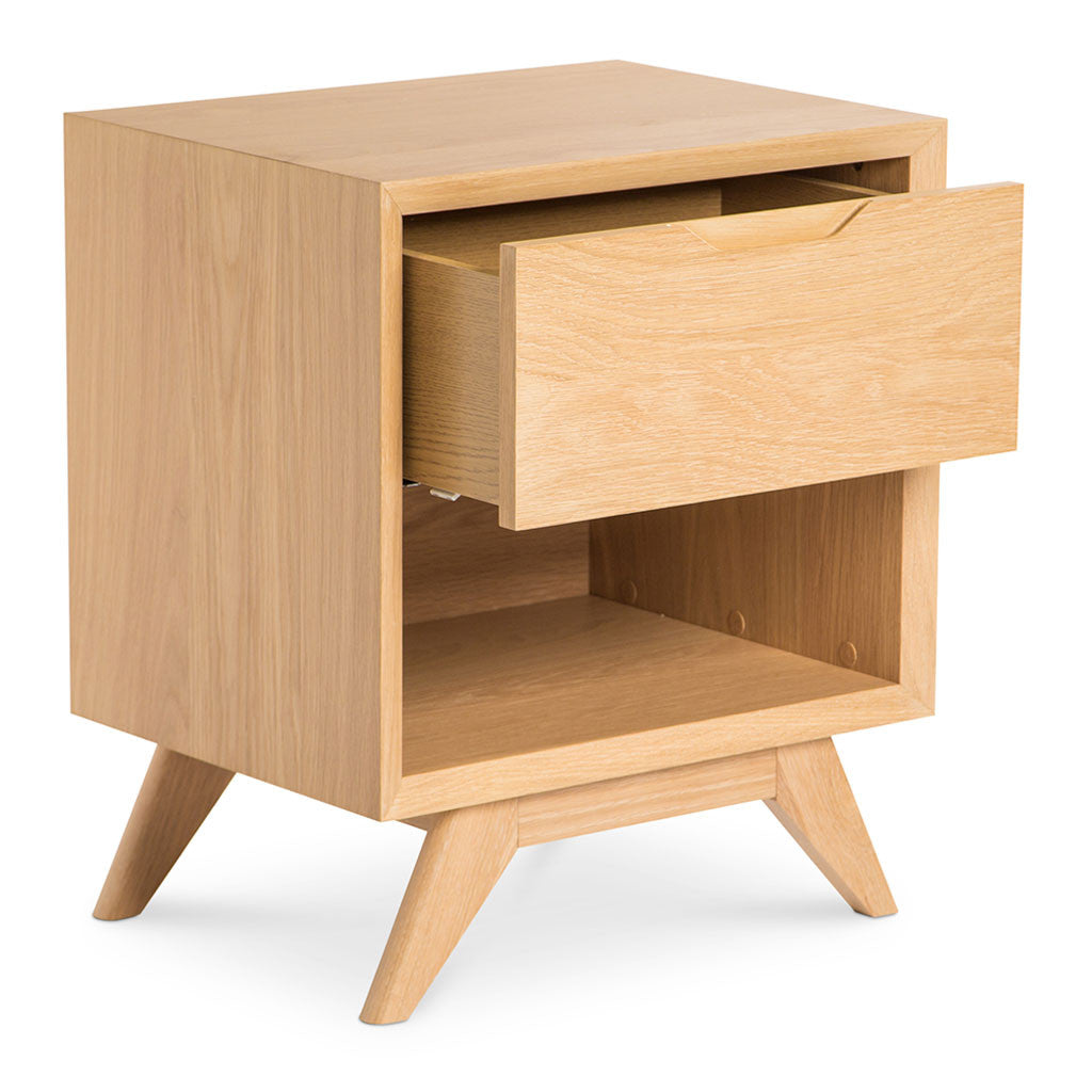 Erika Scandinavian Wooden Oak Bedside Table with Drawer INTERIOR SECRETS  CF860-VN Nora Scandinavian Lamp Side Table - Natural