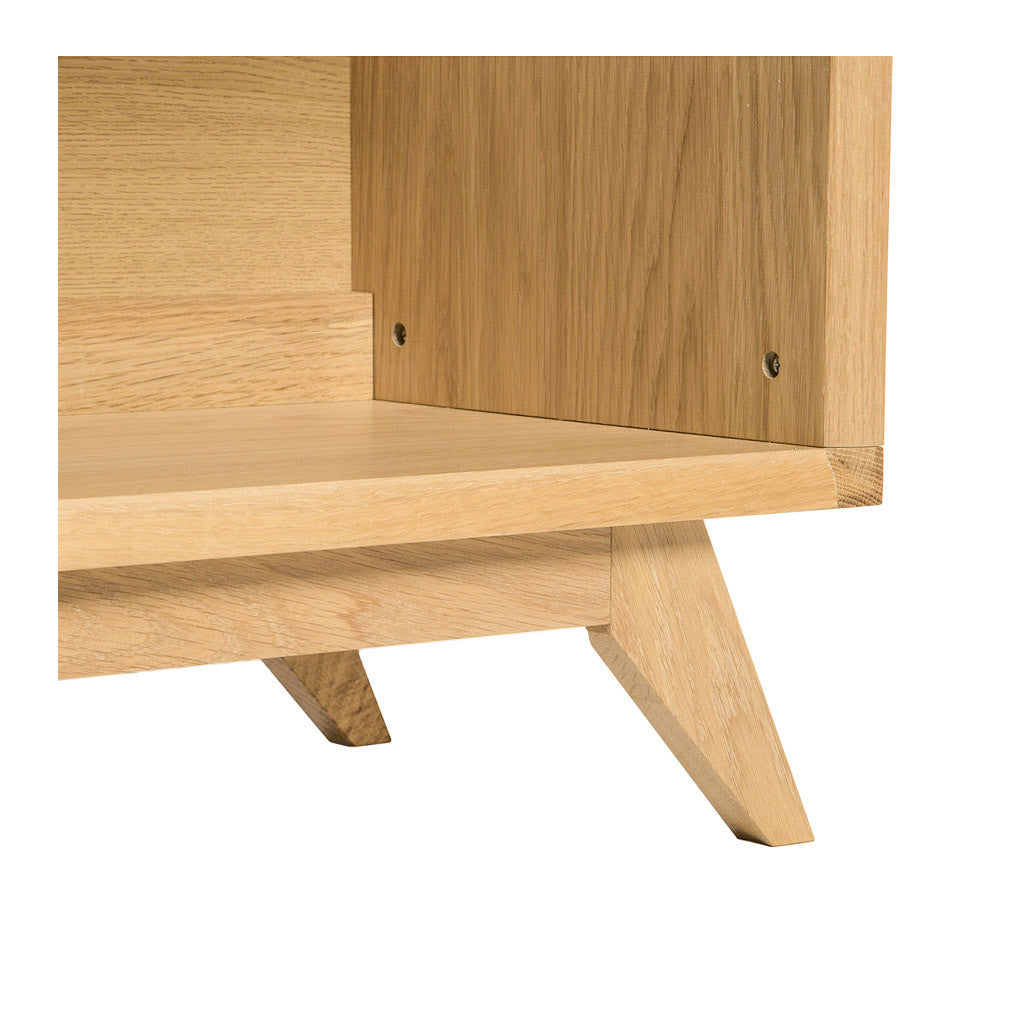 Erika Scandinavian Wooden Oak Low Bookcase / Bookshelf BROSA Elizabeth Low Bookcase INTERIOR SECRETS DT958-VN Nora Scandinavian Wide Bookshelf