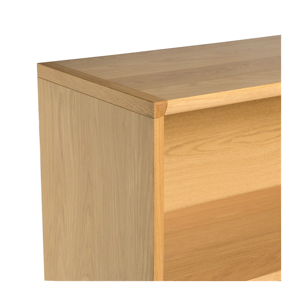 Erika Scandinavian Wooden Oak Low Bookcase / Bookshelf BROSA Elizabeth Low Bookcase INTERIOR SECRETS DT958-VN Nora Scandinavian Wide Bookshelf