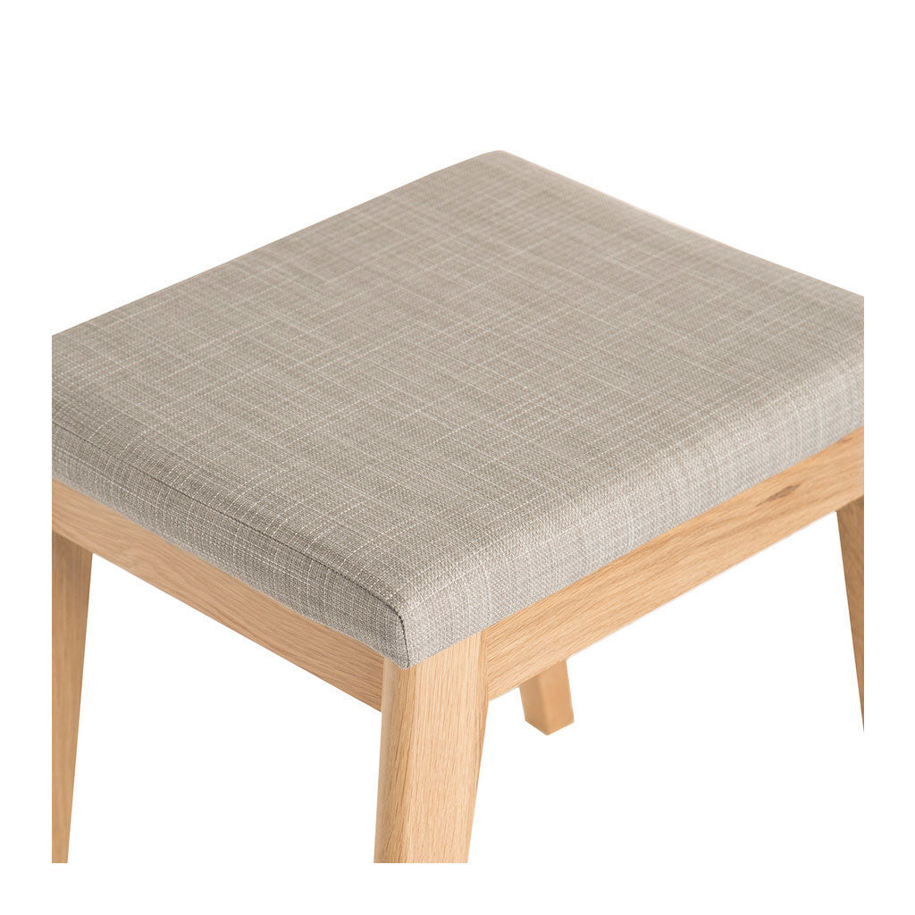 Erika Scandinavian Wooden Oak and Fabric Stool