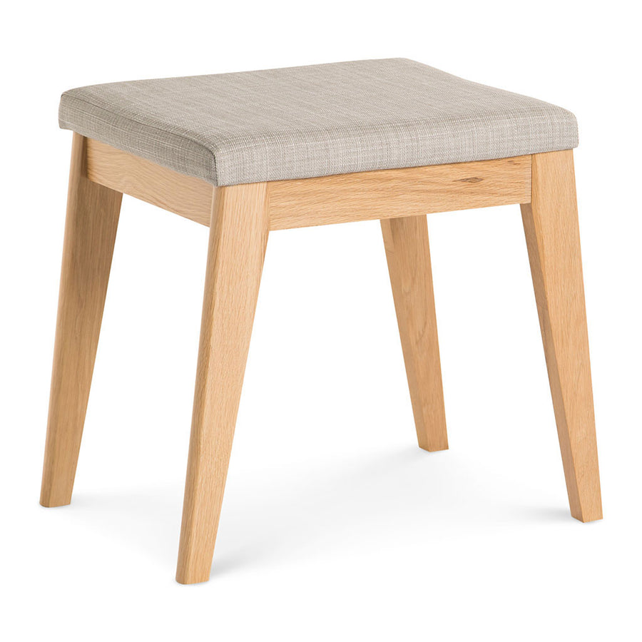 Erika Scandinavian Wooden Oak and Fabric Stool