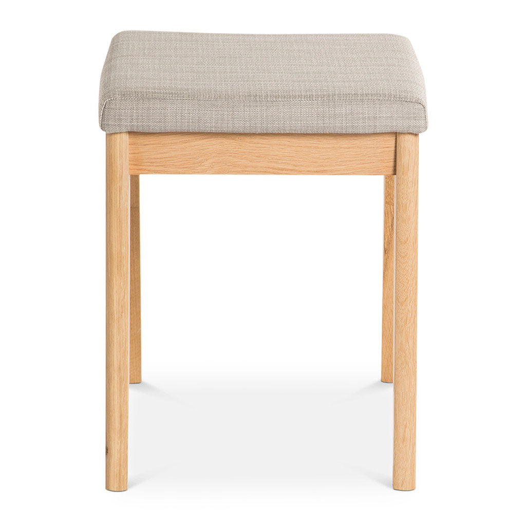 Erika Scandinavian Wooden Oak and Fabric Stool
