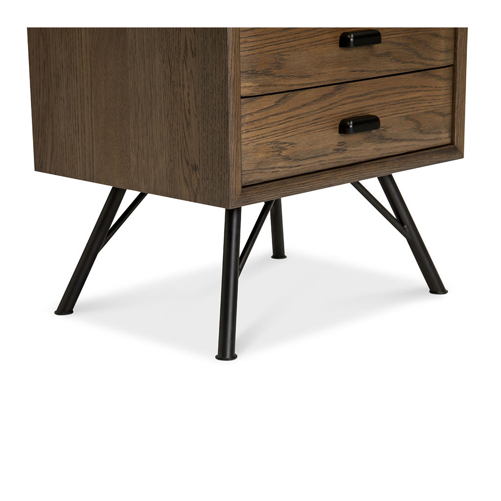 Finn Modern Industrial Scandinavian 2 Drawer Bedside Table BROSA TBLFIE04GRY Field Lamp Table