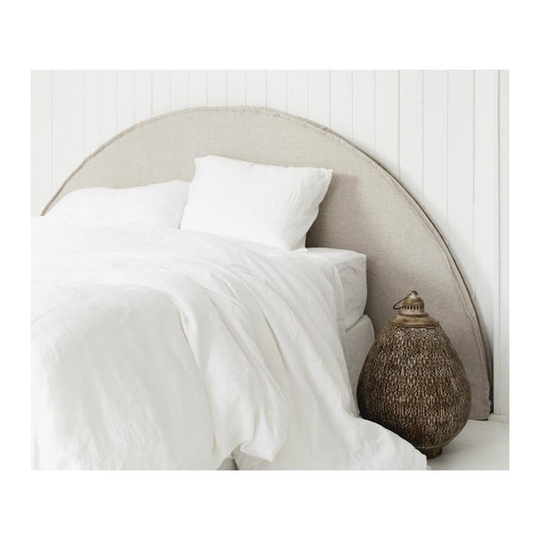 Custom Half Moon Upholstered Queen Bedhead Linen Slipcover The Design Edit