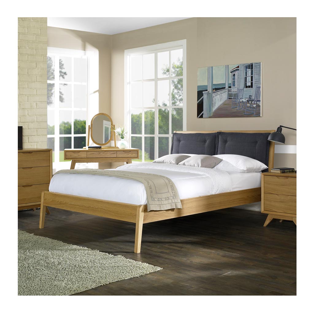 Hans Scandinavian Wooden Oak Queen Bed lifestyle