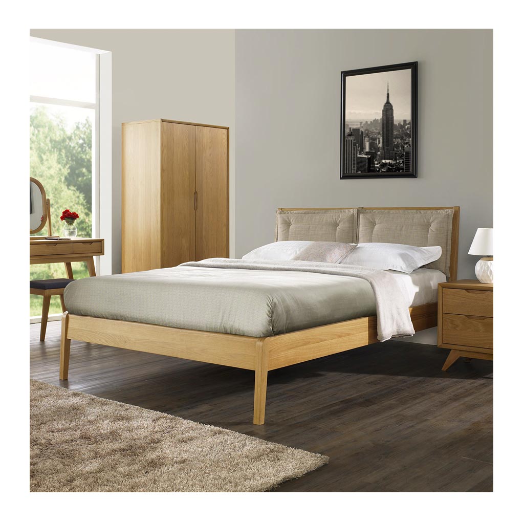 Hans Scandinavian Wooden Oak Queen Bed lifestyle