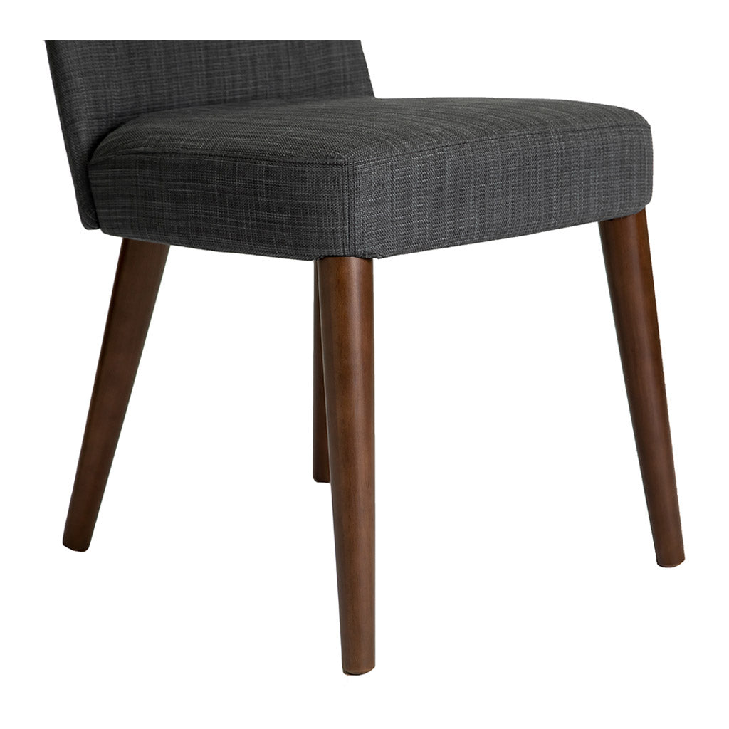Jensen Scandinavian Walnut European Beech Wood and Dark Grey Fabric Dining Chair