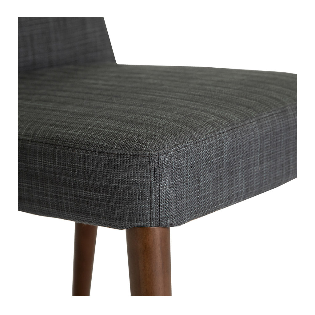 Jensen Scandinavian Walnut European Beech Wood and Dark Grey Fabric Dining Chair