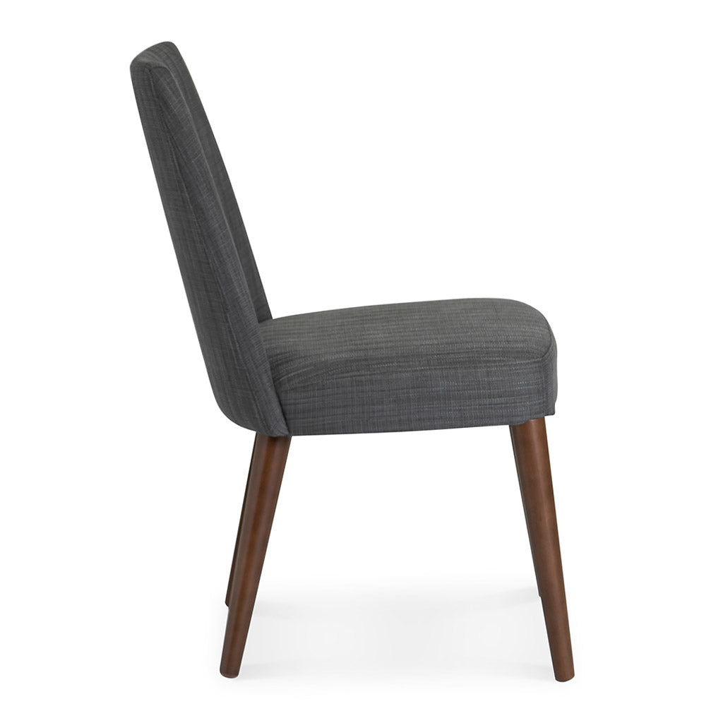 Jensen Scandinavian Walnut European Beech Wood and Dark Grey Fabric Dining Chair 