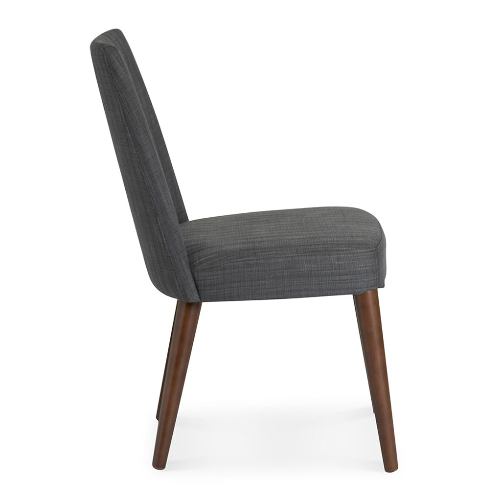 Jensen Scandinavian Walnut European Beech Wood and Dark Grey Fabric Dining Chair