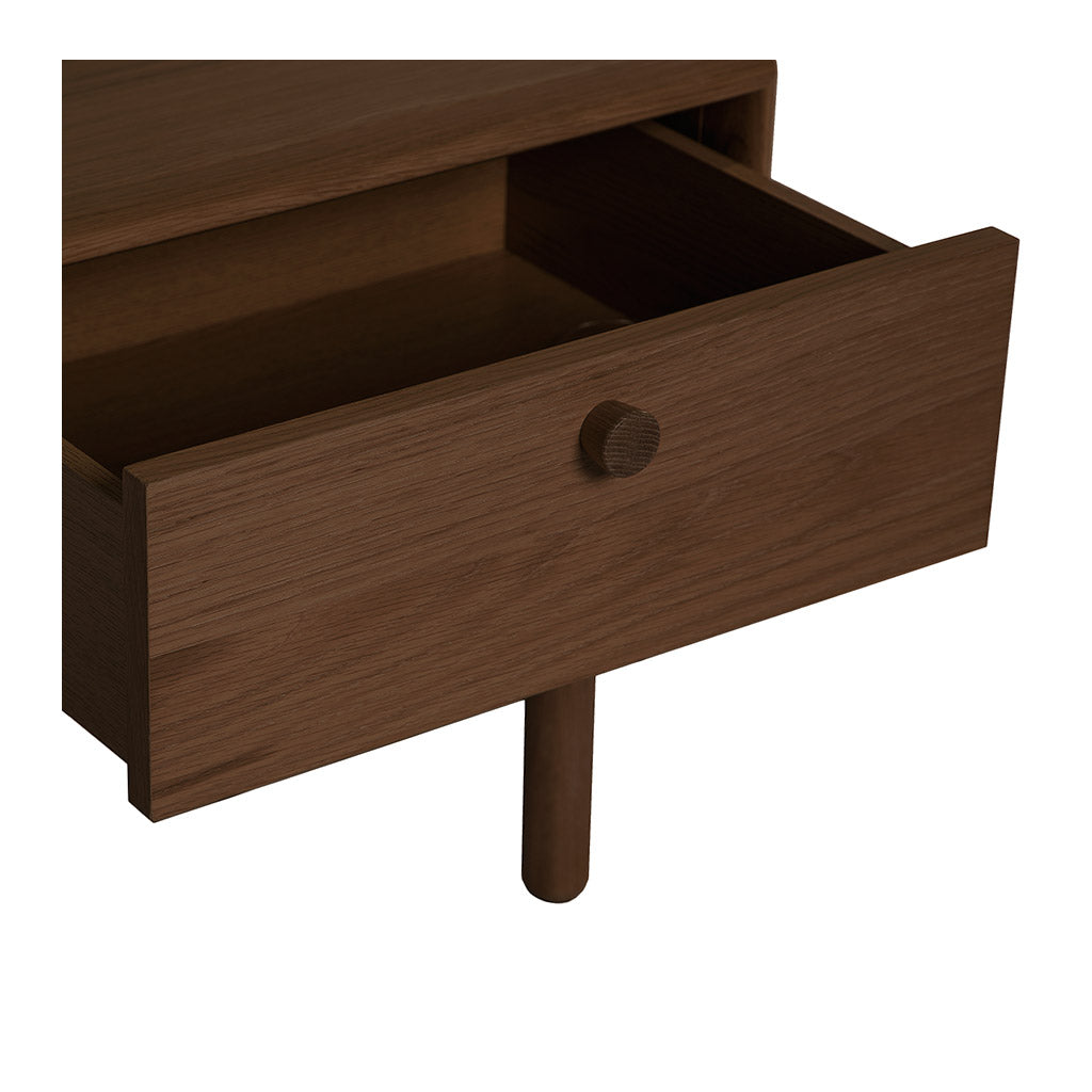 Kenjin Japanese Scandinavian Walnut and Beech Wood Bedside Table with Drawer INTERIOR SECRETS  ST2142-VN Kenston Lamp Side Table with Drawer - Walnut, LIFE INTERIORS Koto Bedside Table with 1 Drawer (Walnut)