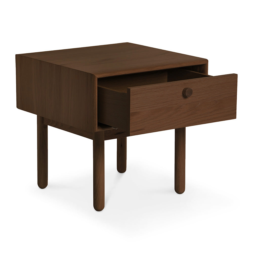 Kenjin Japanese Scandinavian Walnut and Beech Wood Bedside Table with Drawer INTERIOR SECRETS  ST2142-VN Kenston Lamp Side Table with Drawer - Walnut, LIFE INTERIORS Koto Bedside Table with 1 Drawer (Walnut)