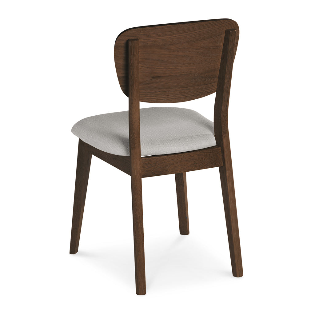 Logan Scandinavian Walnut and Beech Wood Grey Linen Dining Chair INTERIOR SECRETS  DC785WAL-VN Johansen Veneer Dining Chair - Fabric Seat - Walnut