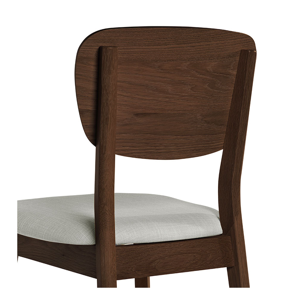 Logan Scandinavian Walnut and Beech Wood Grey Linen Dining Chair INTERIOR SECRETS  DC785WAL-VN Johansen Veneer Dining Chair - Fabric Seat - Walnut