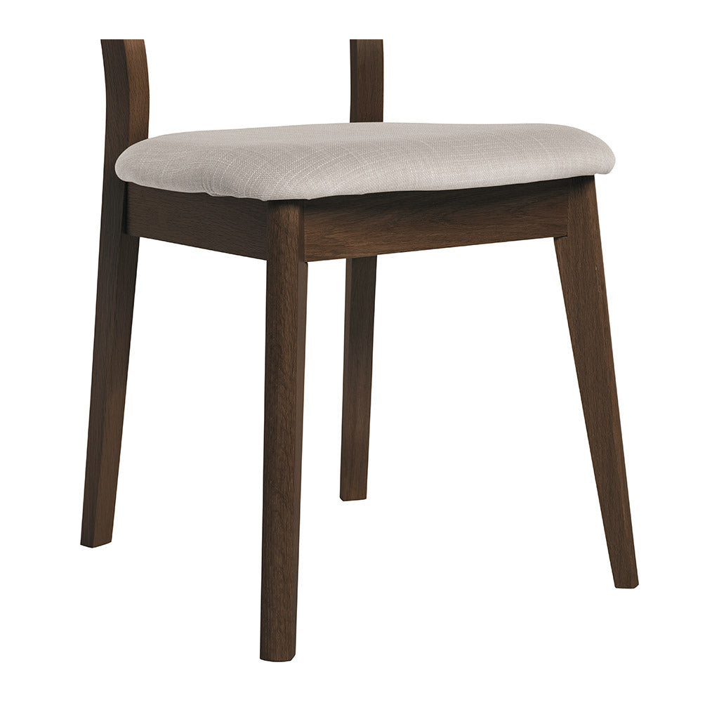Logan Scandinavian Walnut and Beech Wood Grey Linen Dining Chair INTERIOR SECRETS  DC785WAL-VN Johansen Veneer Dining Chair - Fabric Seat - Walnut