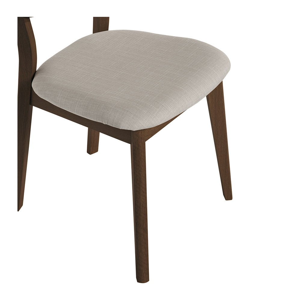 Logan Scandinavian Walnut and Beech Wood Grey Linen Dining Chair INTERIOR SECRETS  DC785WAL-VN Johansen Veneer Dining Chair - Fabric Seat - Walnut