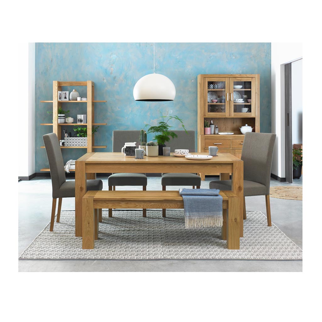 Lukas Scandinavian Rustic Wooden Oak Dining Bench