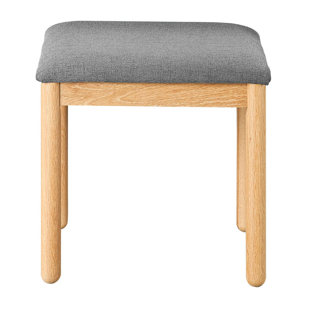 Natsumi Japanese Scandinavian Wooden Oak and Fabric Stool