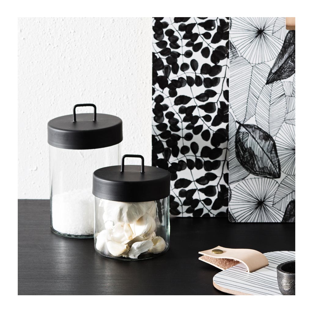 Other décor Zakkia Glass Jar - Large Black 160208001LBLK lifestyle