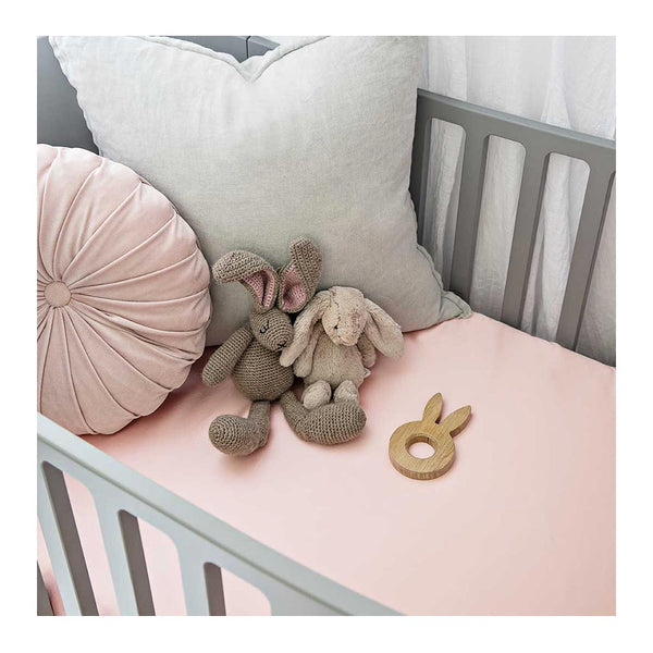 Sleepy Silk Fitted Sheet for Cots Blush Pink The Design Edit