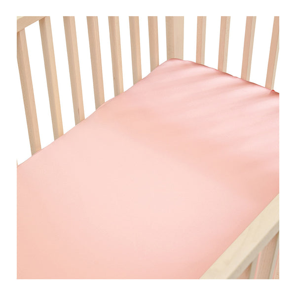 Sleepy Silk Fitted Sheet for Cots Blush Pink The Design Edit