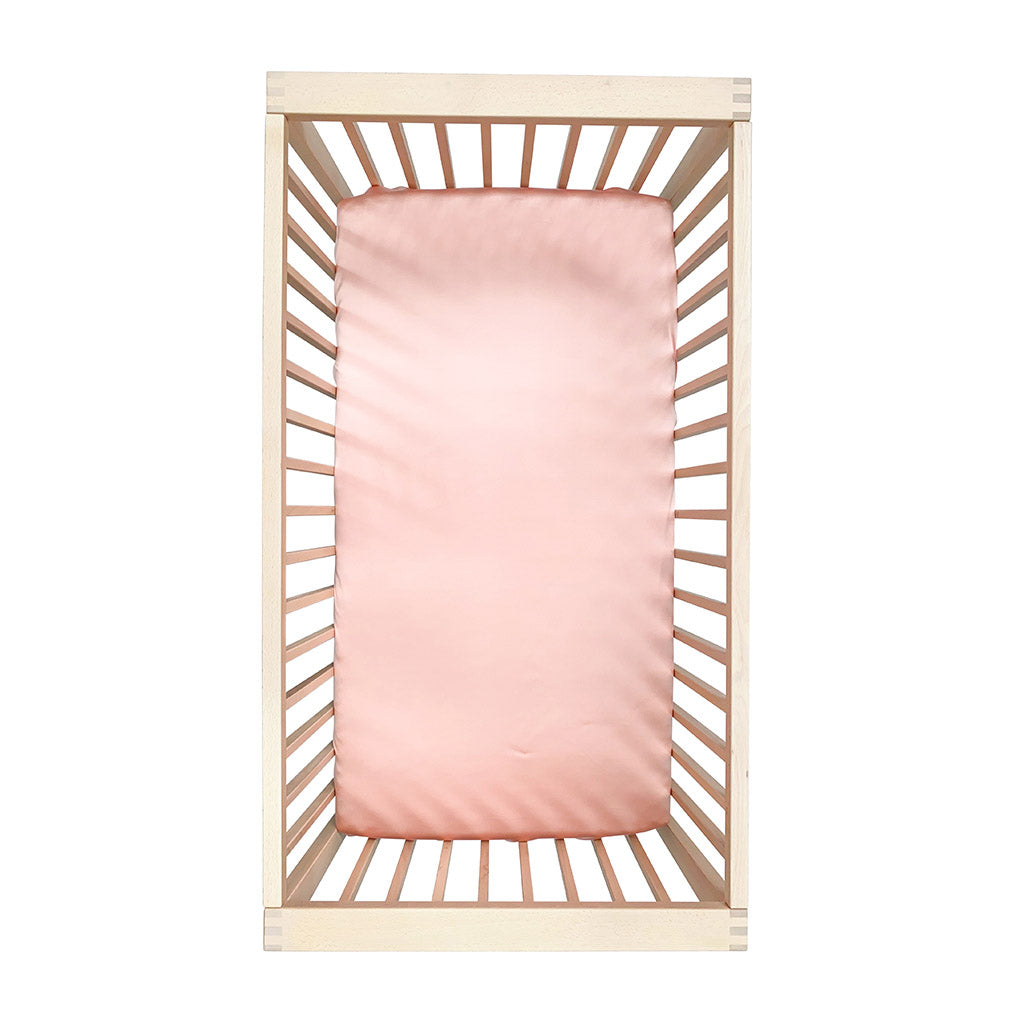 Sleepy Silk, Silk Fitted Sheet for Cots / Cribs - Blush Pink (SS-FC-PK00) for baby hair loss and baby bald spots, Silky Tots 100% Silk Cot Sheet, Pawda Baby 100% Mulberry Silk Cot Full Fitted Sheet, Monday Silks, Baby Tresses Cot Bed Sheet