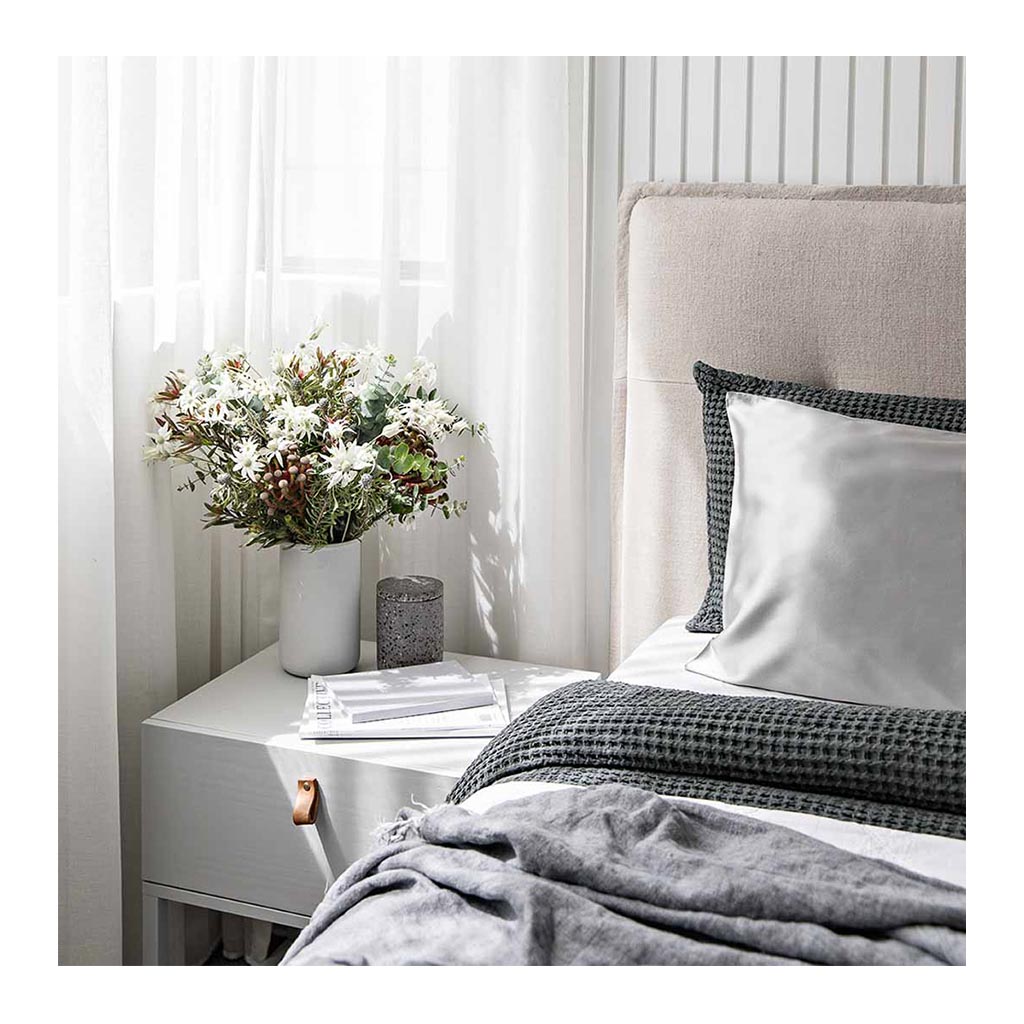 Sleepy Silk, Silk Pillowcase - Dove Grey Grey (SS-PC-GR00), Silky Tots Double Sided Silk Pillow Slip, Pawda Baby 100% Mulberry Silk Junior or Adult Pillow Case, Slip Pillowcase, SHHH Silk Silk Pillowcase