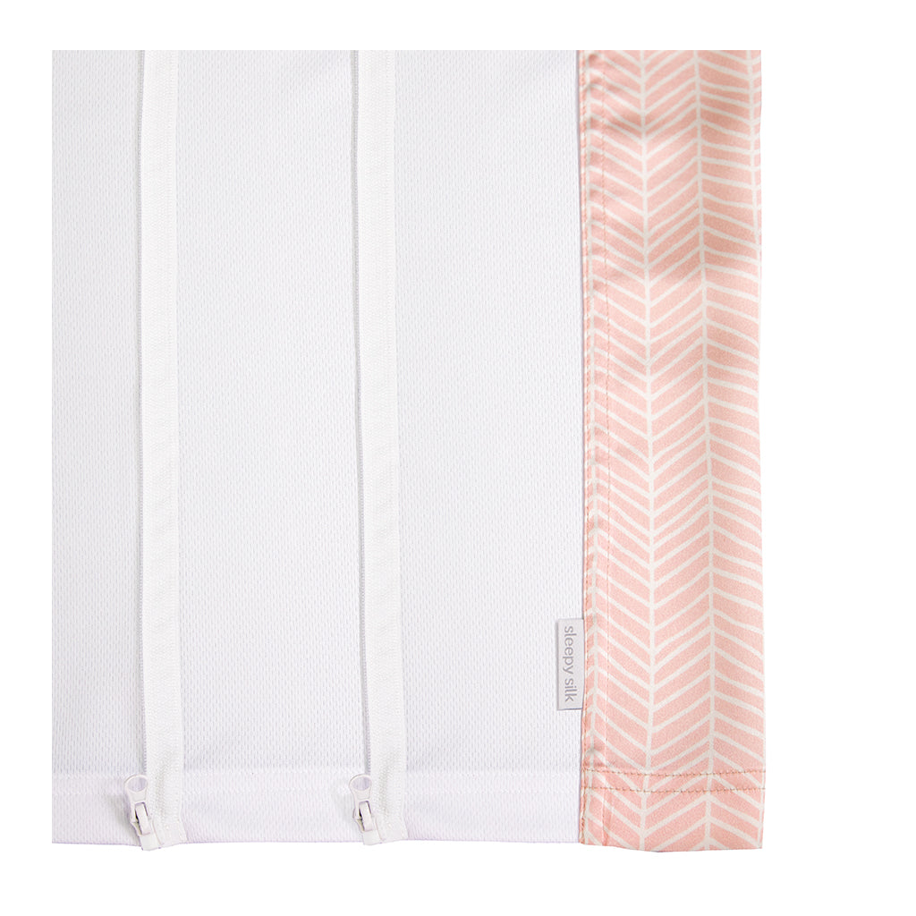 Sleepy Silk, Silk Sleeve for Bassinets - Blush Herringbone Pink - pattern (SS-BS-PK01) for baby hair loss and baby bald spots, Silky Tots Silk Bassinet Slip, Pawda Baby 100% Mulberry Silk Semi Sheet for Bassinet, Monday Silks, Baby Tresses Cot Bed Sheet