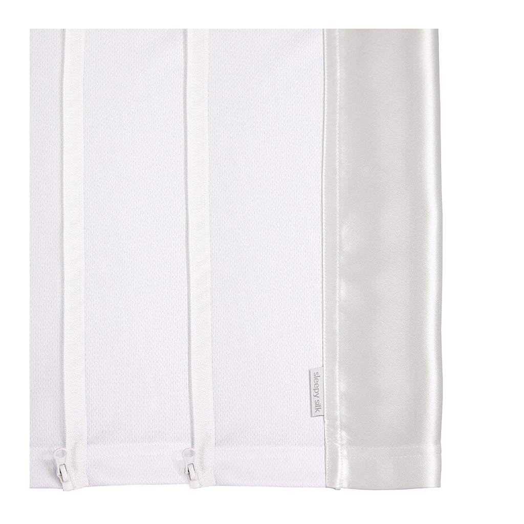 Sleepy Silk, Silk Sleeve for Bassinets - Dream Big White - pattern (SS-BS-WH01) for baby hair loss and baby bald spots, Silky Tots Silk Bassinet Slip, Pawda Baby 100% Mulberry Silk Semi Sheet for Bassinet, Monday Silks, Baby Tresses Cot Bed Sheet