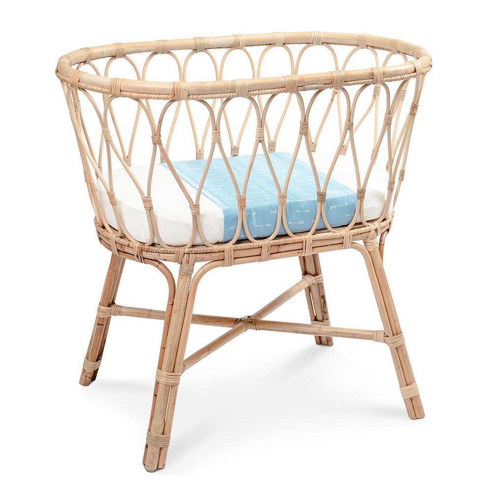 Sleepy Silk, Silk Sleeve for Bassinets - Sky Arrows Blue - pattern (SS-BS-BL01) for baby hair loss and baby bald spots, Silky Tots Silk Bassinet Slip, Pawda Baby 100% Mulberry Silk Semi Sheet for Bassinet, Monday Silks, Baby Tresses Cot Bed Sheet