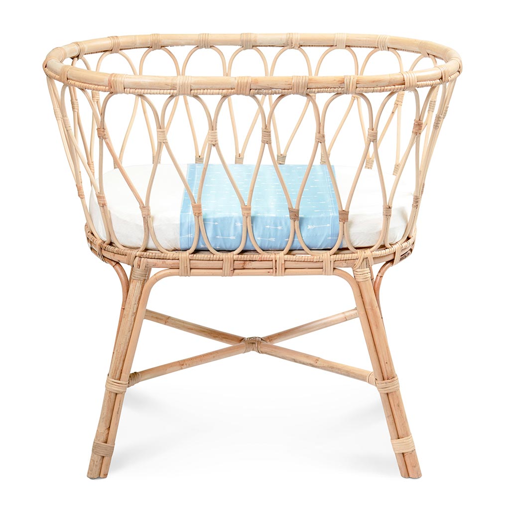 Sleepy Silk, Silk Sleeve for Bassinets - Sky Arrows Blue - pattern (SS-BS-BL01) for baby hair loss and baby bald spots, Silky Tots Silk Bassinet Slip, Pawda Baby 100% Mulberry Silk Semi Sheet for Bassinet, Monday Silks, Baby Tresses Cot Bed Sheet