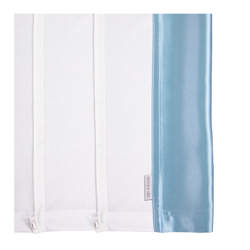 Sleepy Silk, Silk Sleeve for Bassinets - Sky Blue (SS-BS-BL00) for baby hair loss and baby bald spots, Silky Tots Silk Bassinet Slip, Pawda Baby 100% Mulberry Silk Semi Sheet for Bassinet, Monday Silks, Baby Tresses Cot Bed Sheet