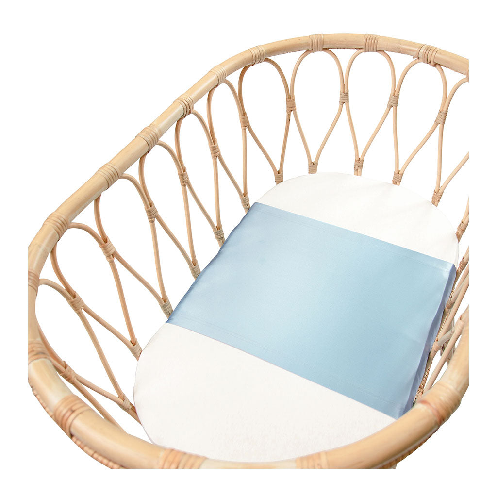 Sleepy Silk, Silk Sleeve, Set of 2 (Bassinet & Cot / Crib Sleeve) - Dove Grey - Sky Blue (SS-BC-BL00) for baby hair loss and baby bald spots, Silky Tots Silk Cot Slip + Silk Bassinet Slip, Pawda Baby 100% Mulberry Silk Cot Semi Sheet and Silk Semi Sheet for Bassinet, Monday Silks, Baby Tresses Cot Bed Sheet