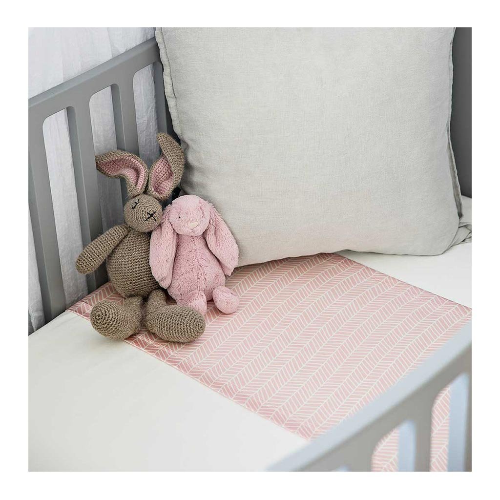 Sleepy Silk, Silk Sleeve, Set of 2 (Bassinet & Cot / Crib Sleeve) - Dove Grey - Blush Herringbone Pink - pattern (SS-BC-PK01) for baby hair loss and baby bald spots, Silky Tots Silk Cot Slip + Silk Bassinet Slip, Pawda Baby 100% Mulberry Silk Cot Semi Sheet and Silk Semi Sheet for Bassinet, Monday Silks, Baby Tresses Cot Bed Sheet