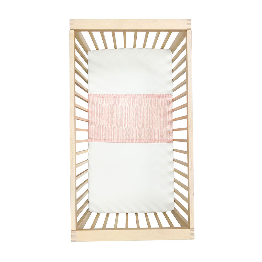 Silk Sleeve Set (1x Bassinet Sleeve and 1x Cot Sleeve) - Blush Herringbone