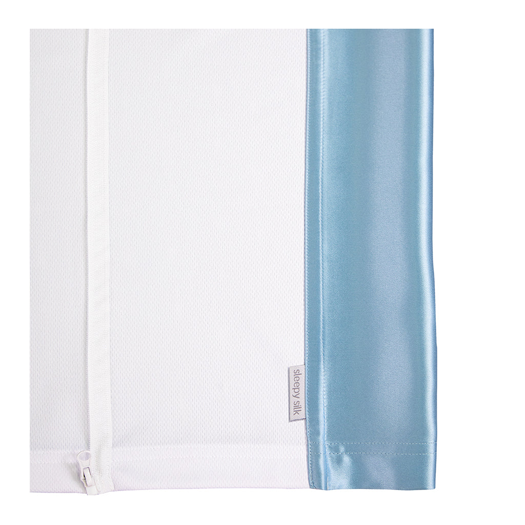 Sleepy Silk, Silk Sleeve for Cots / Cribs - Sky Blue (SS-CS-BL00) for baby hair loss and baby bald spots, Silky Tots Silk Cot Slip, Pawda Baby 100% Mulberry Silk Cot Semi Sheet, Monday Silks, Baby Tresses Cot Bed Sheet